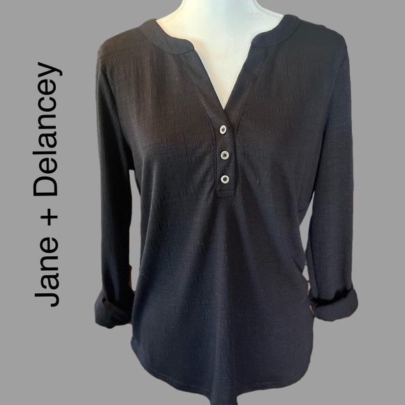 Jane and Delancey Tops - JANE + DELANCEY Black Blouse, NEW